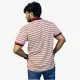 Men's White & Maroon Striped Polo T-Shirt | Premium Cotton Regular Fit